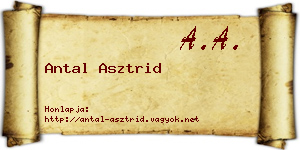 Antal Asztrid névjegykártya